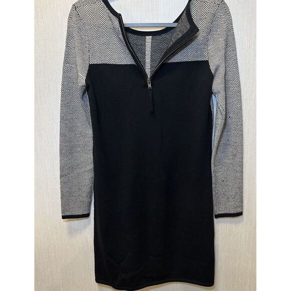 Cynthia Rowley 100% Merino Wool Dress Extra Fine Chevron Print Women's XS - Picture 3 of 7